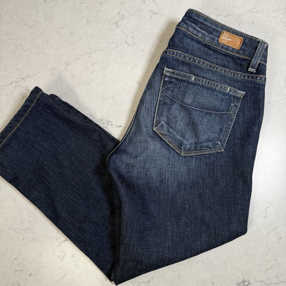 PAIGE Jeans Hidden Hills Cropped Capri Womens Size 27 Med-Dark Wash Straight Leg